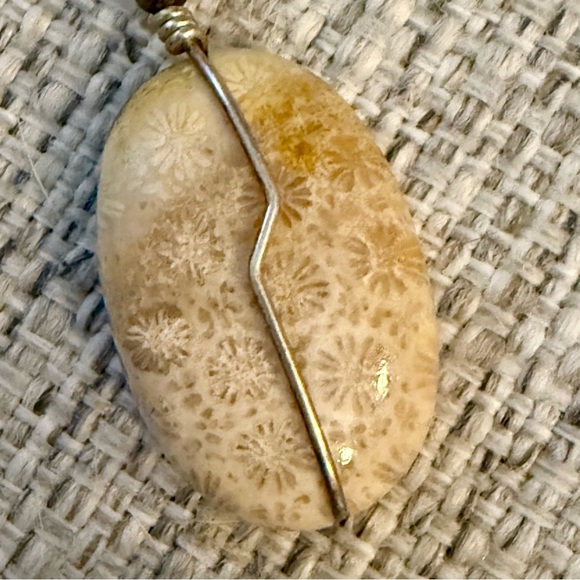5 for $25!! Natural Coral Fossil Pendant on 18” Adjustable Cord Necklace - Picture 5 of 8